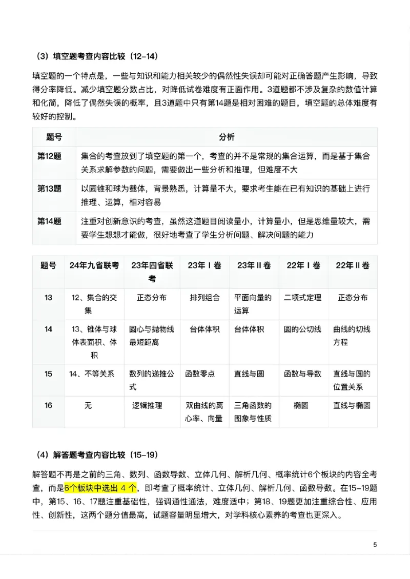 数学2024年九省联考与高考真题研究(1)_2024年4月_024月合集_2024届九省联考与高考真题研究考情分析-九科