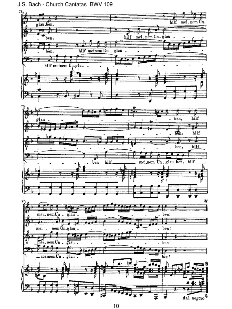 BWV109Ichglaube,lieberHerr,hilfmeinemUnglauben_一万首著名钢琴曲谱哈农贝多芬合集视频教学电子版高清无水印可打印_1古典钢琴知名音乐家谱_巴赫钢琴谱全集_J.S巴赫作品全集