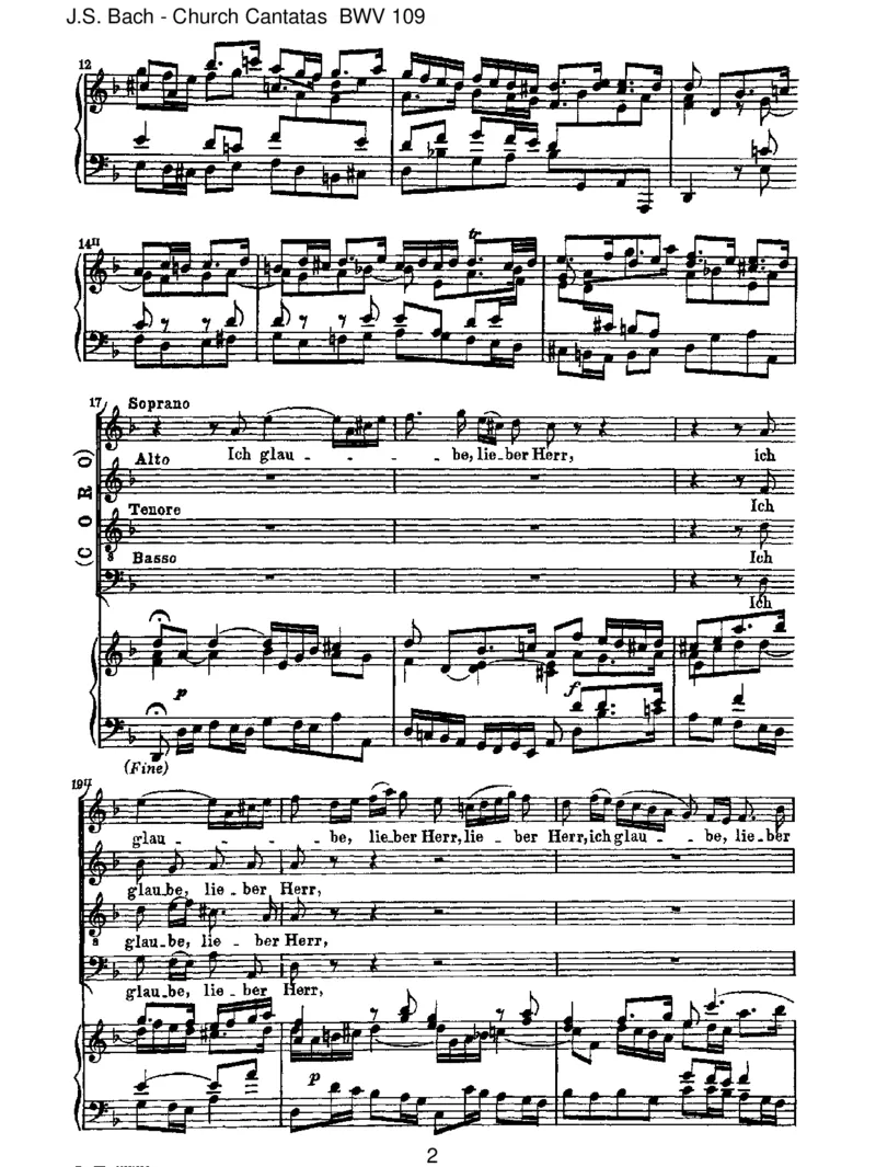 BWV109Ichglaube,lieberHerr,hilfmeinemUnglauben_一万首著名钢琴曲谱哈农贝多芬合集视频教学电子版高清无水印可打印_1古典钢琴知名音乐家谱_巴赫钢琴谱全集_J.S巴赫作品全集