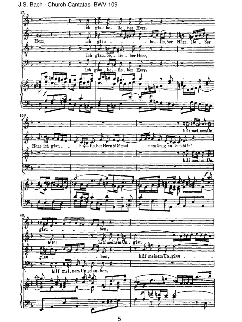 BWV109Ichglaube,lieberHerr,hilfmeinemUnglauben_一万首著名钢琴曲谱哈农贝多芬合集视频教学电子版高清无水印可打印_1古典钢琴知名音乐家谱_巴赫钢琴谱全集_J.S巴赫作品全集