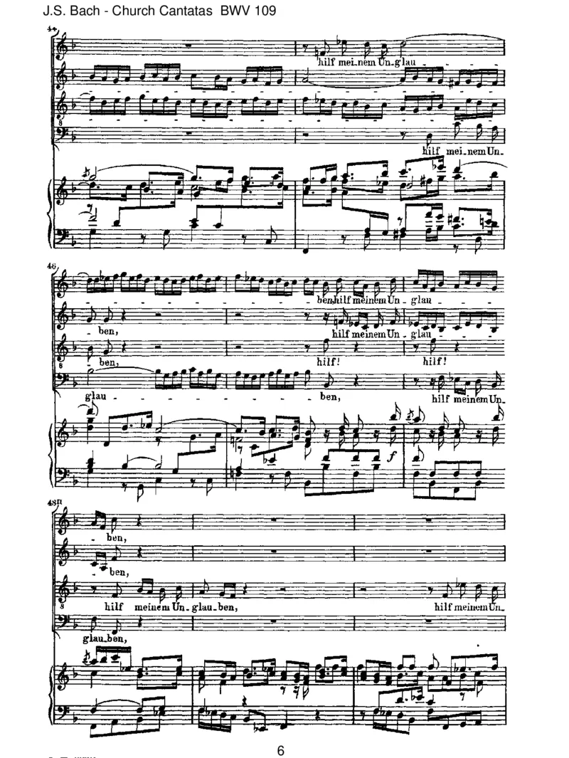 BWV109Ichglaube,lieberHerr,hilfmeinemUnglauben_一万首著名钢琴曲谱哈农贝多芬合集视频教学电子版高清无水印可打印_1古典钢琴知名音乐家谱_巴赫钢琴谱全集_J.S巴赫作品全集