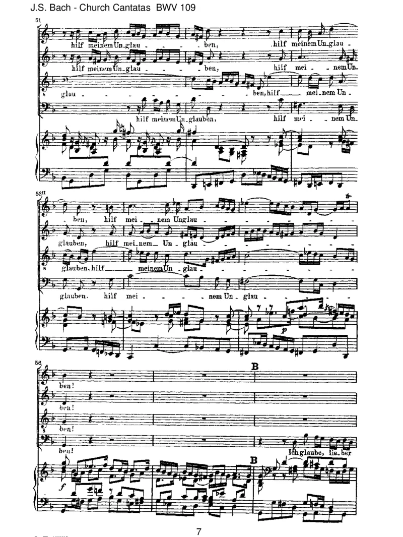 BWV109Ichglaube,lieberHerr,hilfmeinemUnglauben_一万首著名钢琴曲谱哈农贝多芬合集视频教学电子版高清无水印可打印_1古典钢琴知名音乐家谱_巴赫钢琴谱全集_J.S巴赫作品全集