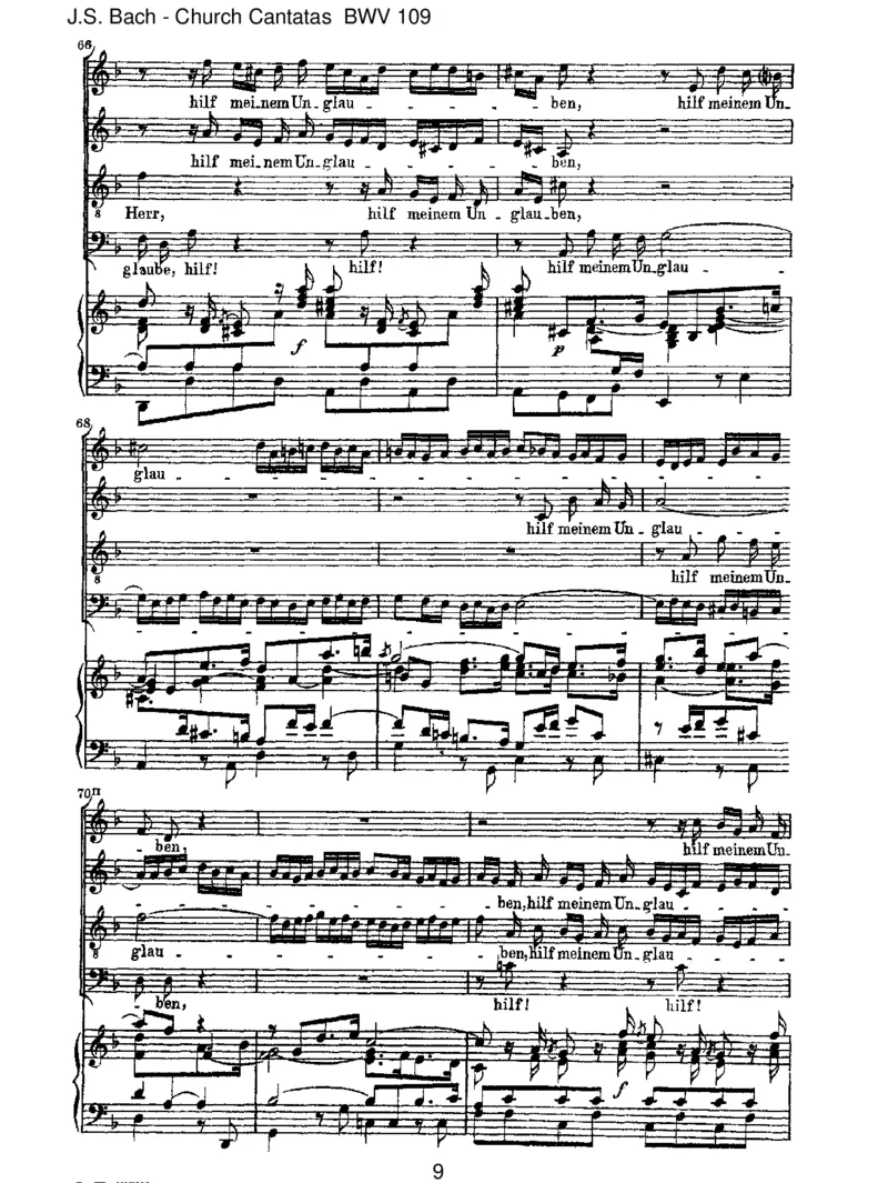 BWV109Ichglaube,lieberHerr,hilfmeinemUnglauben_一万首著名钢琴曲谱哈农贝多芬合集视频教学电子版高清无水印可打印_1古典钢琴知名音乐家谱_巴赫钢琴谱全集_J.S巴赫作品全集