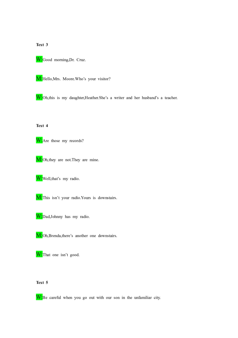 备考2024新高考英语听力(答案+文本)20_2024年5月_01按日期_1号_2024高考英语听力专题（80套模拟训练+历年真题）(附音频）_高考英语听力高分80套模拟训练_888
