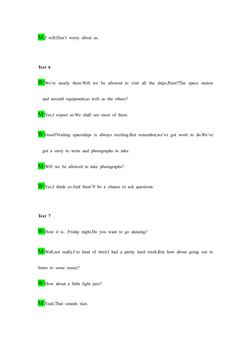 备考2024新高考英语听力(答案+文本)20_2024年5月_01按日期_1号_2024高考英语听力专题（80套模拟训练+历年真题）(附音频）_高考英语听力高分80套模拟训练_888
