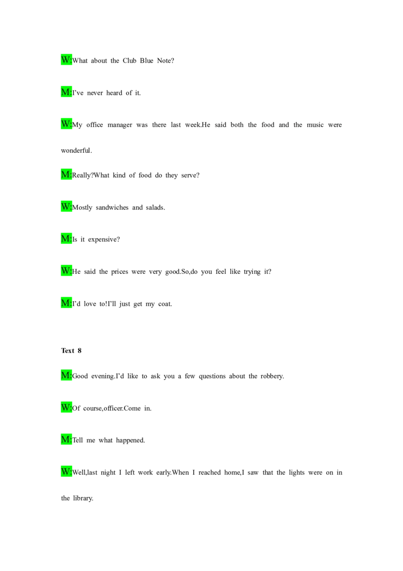 备考2024新高考英语听力(答案+文本)20_2024年5月_01按日期_1号_2024高考英语听力专题（80套模拟训练+历年真题）(附音频）_高考英语听力高分80套模拟训练_888