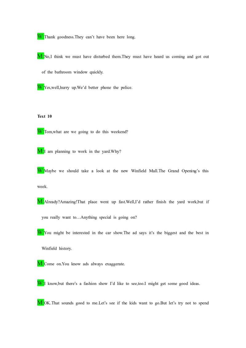 备考2024新高考英语听力(答案+文本)20_2024年5月_01按日期_1号_2024高考英语听力专题（80套模拟训练+历年真题）(附音频）_高考英语听力高分80套模拟训练_888