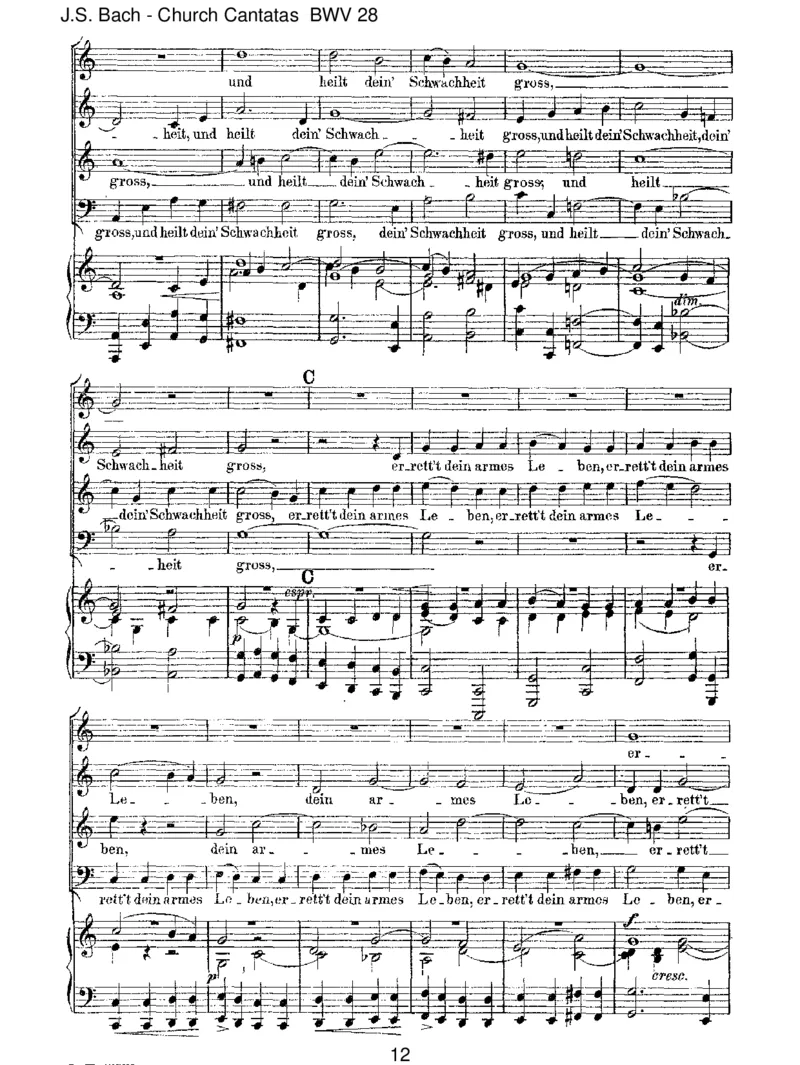 BWV28Gottlob!nungehtdasJahrzuEnde_一万首著名钢琴曲谱哈农贝多芬合集视频教学电子版高清无水印可打印_1古典钢琴知名音乐家谱_巴赫钢琴谱全集_J.S巴赫作品全集