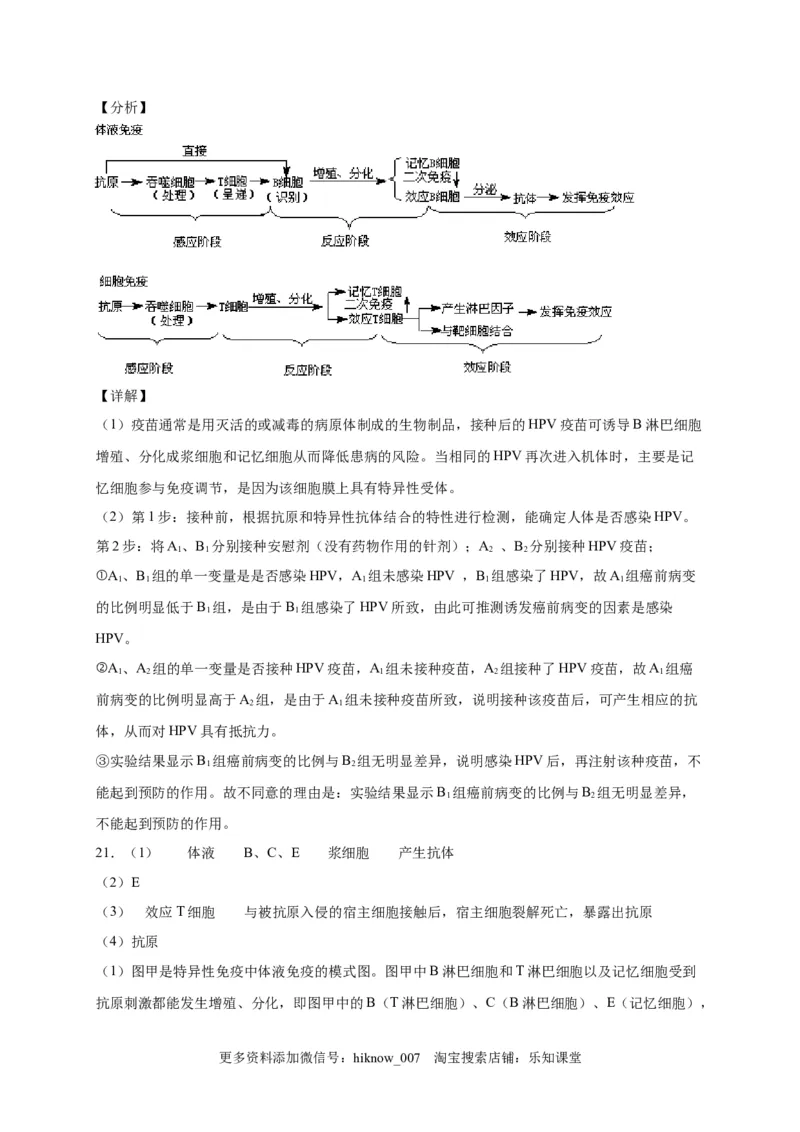第4章免疫调节单元测试卷2022-2023学年人教版（2019）高中生物选择性必修1_E015高中全科试卷_生物试题_选修1_1.单元测试_2.单元测试（第二套）_第四章