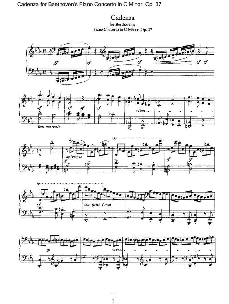 CadenzaforBeethoven'sPianoConcertoinCMinor,Op.37_一万首著名钢琴曲谱哈农贝多芬合集视频教学电子版高清无水印可打印_1古典钢琴知名音乐家谱_勃拉姆斯钢琴谱全集