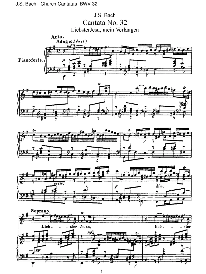 BWV32LiebsterJesu,meinVerlangen_一万首著名钢琴曲谱哈农贝多芬合集视频教学电子版高清无水印可打印_1古典钢琴知名音乐家谱_巴赫钢琴谱全集_J.S巴赫作品全集_JohannSebastianBach(1685-1750)巴赫