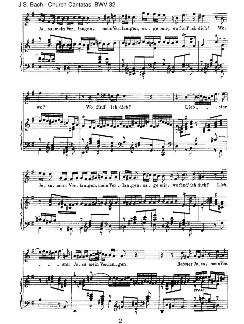 BWV32LiebsterJesu,meinVerlangen_一万首著名钢琴曲谱哈农贝多芬合集视频教学电子版高清无水印可打印_1古典钢琴知名音乐家谱_巴赫钢琴谱全集_J.S巴赫作品全集_JohannSebastianBach(1685-1750)巴赫