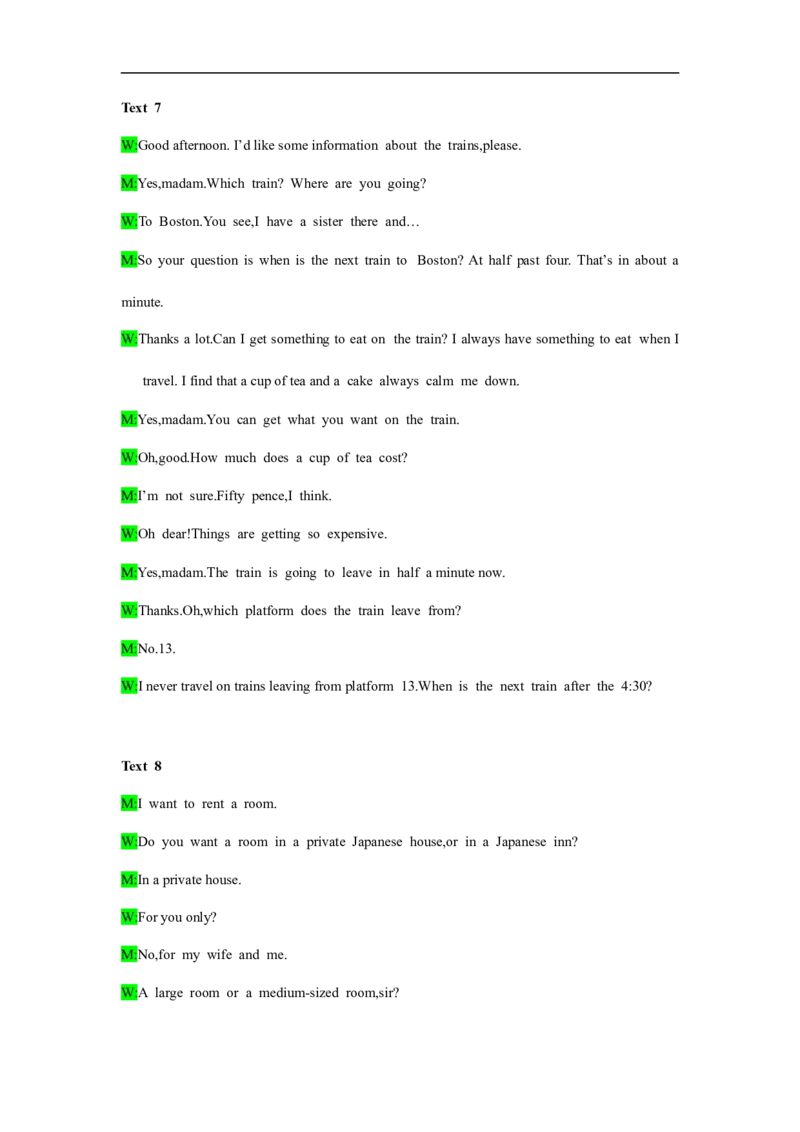 备考2024新高考英语听力(答案+文本)05_2024年5月_01按日期_1号_2024高考英语听力专题（80套模拟训练+历年真题）(附音频）_高考英语听力高分80套模拟训练
