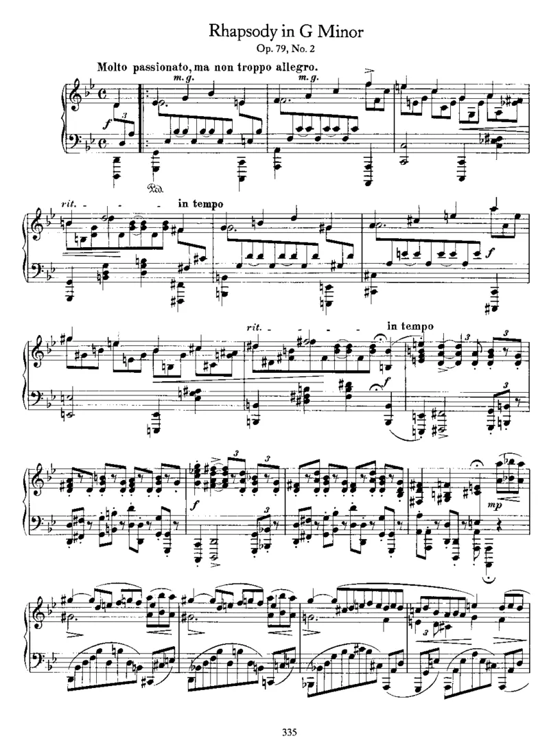 2Rhapsodies,Op79_一万首著名钢琴曲谱哈农贝多芬合集视频教学电子版高清无水印可打印_1古典钢琴知名音乐家谱_勃拉姆斯钢琴谱全集_其他