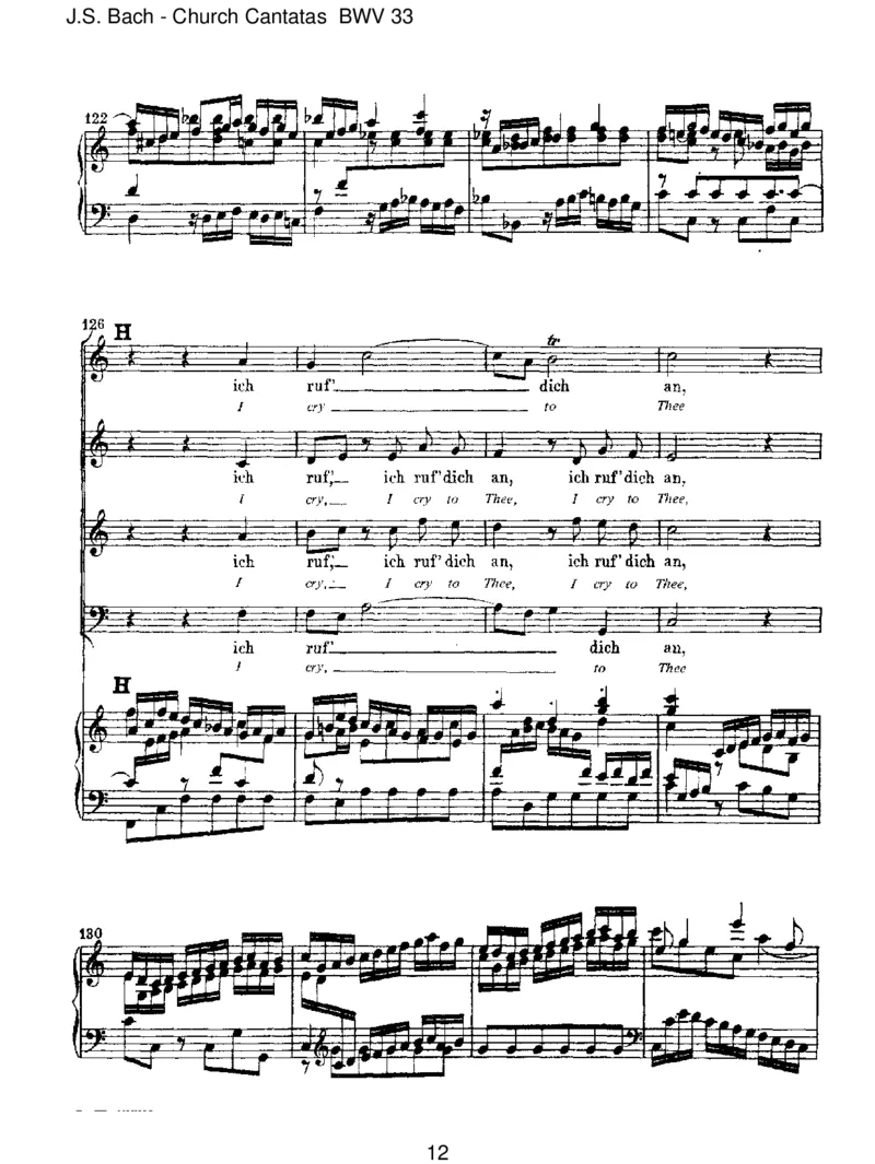 BWV33Alleinzudir,HerrJesuChrist_一万首著名钢琴曲谱哈农贝多芬合集视频教学电子版高清无水印可打印_1古典钢琴知名音乐家谱_巴赫钢琴谱全集_J.S巴赫作品全集
