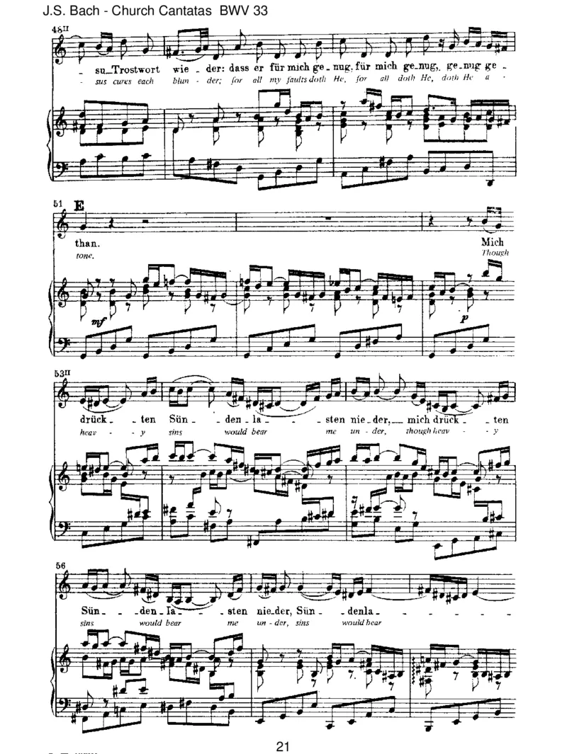 BWV33Alleinzudir,HerrJesuChrist_一万首著名钢琴曲谱哈农贝多芬合集视频教学电子版高清无水印可打印_1古典钢琴知名音乐家谱_巴赫钢琴谱全集_J.S巴赫作品全集