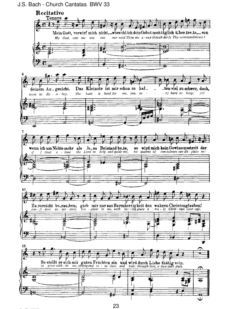 BWV33Alleinzudir,HerrJesuChrist_一万首著名钢琴曲谱哈农贝多芬合集视频教学电子版高清无水印可打印_1古典钢琴知名音乐家谱_巴赫钢琴谱全集_J.S巴赫作品全集