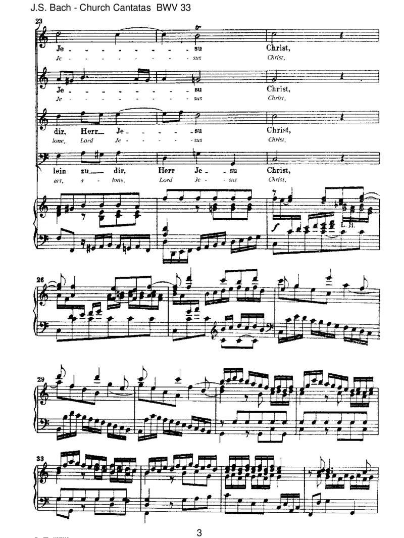 BWV33Alleinzudir,HerrJesuChrist_一万首著名钢琴曲谱哈农贝多芬合集视频教学电子版高清无水印可打印_1古典钢琴知名音乐家谱_巴赫钢琴谱全集_J.S巴赫作品全集