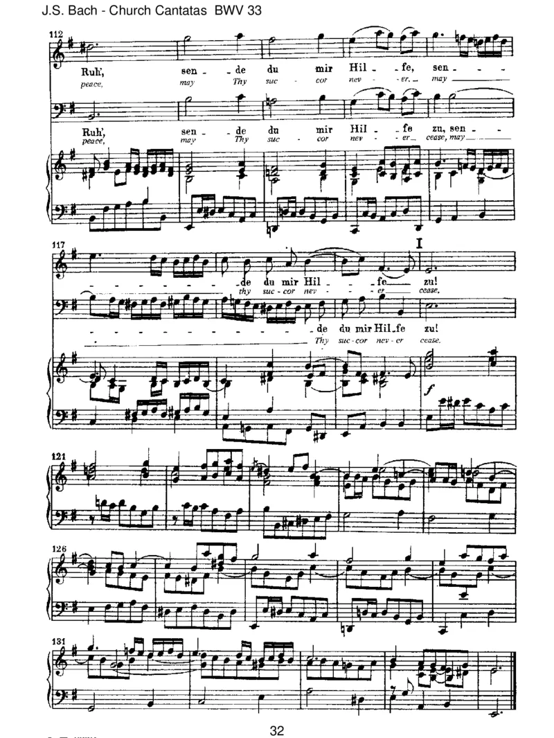 BWV33Alleinzudir,HerrJesuChrist_一万首著名钢琴曲谱哈农贝多芬合集视频教学电子版高清无水印可打印_1古典钢琴知名音乐家谱_巴赫钢琴谱全集_J.S巴赫作品全集