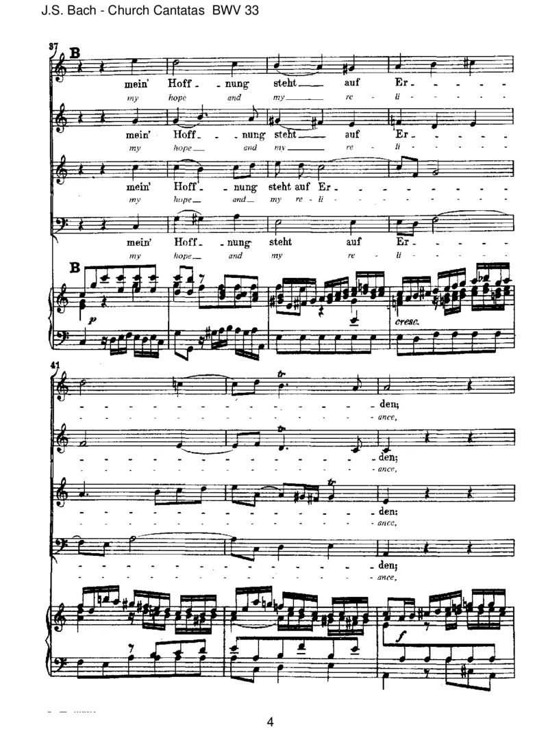BWV33Alleinzudir,HerrJesuChrist_一万首著名钢琴曲谱哈农贝多芬合集视频教学电子版高清无水印可打印_1古典钢琴知名音乐家谱_巴赫钢琴谱全集_J.S巴赫作品全集