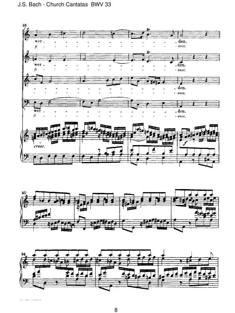 BWV33Alleinzudir,HerrJesuChrist_一万首著名钢琴曲谱哈农贝多芬合集视频教学电子版高清无水印可打印_1古典钢琴知名音乐家谱_巴赫钢琴谱全集_J.S巴赫作品全集