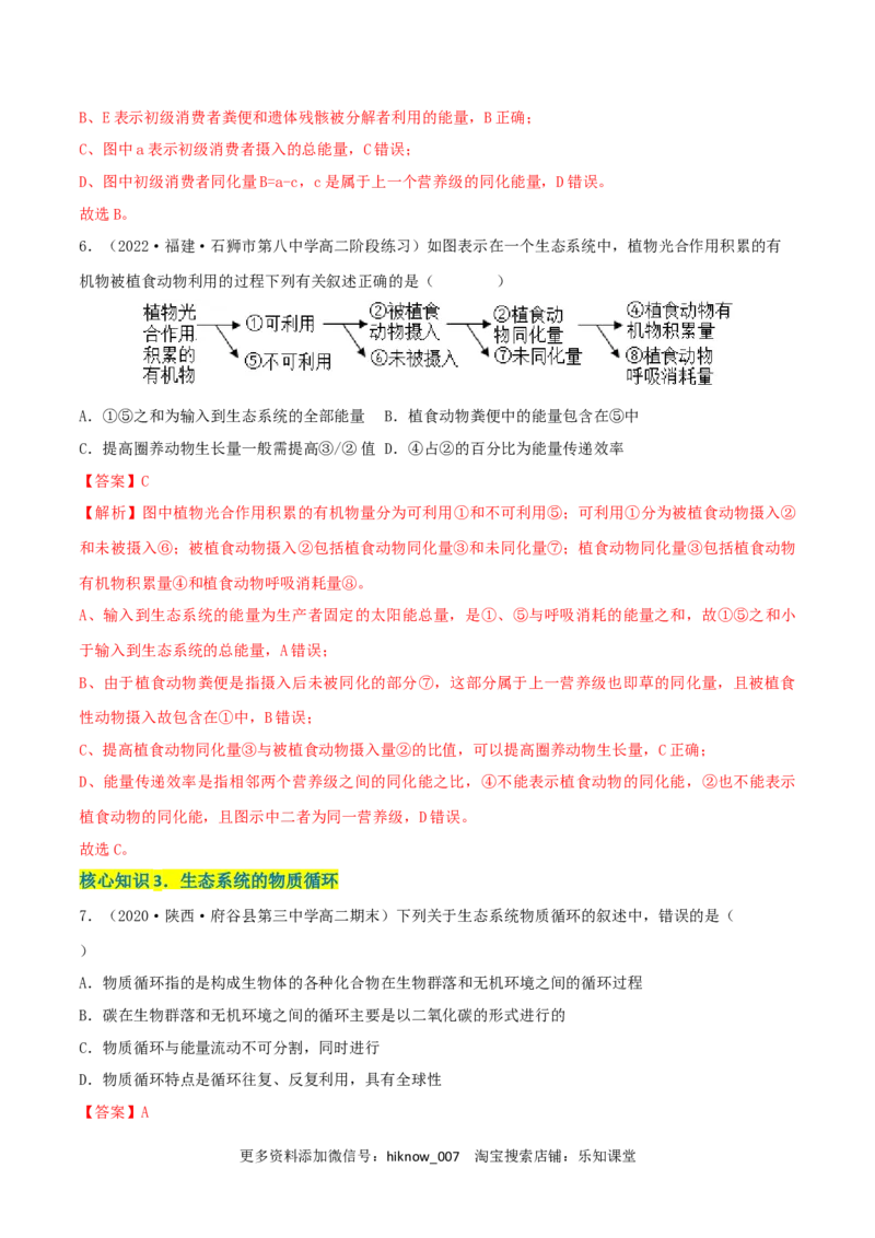 第3章生态系统及其稳定性（A卷&middot;知识通关练）（解析版）_E015高中全科试卷_生物试题_选修2_1.单元测试_2、单元测试AB卷2023