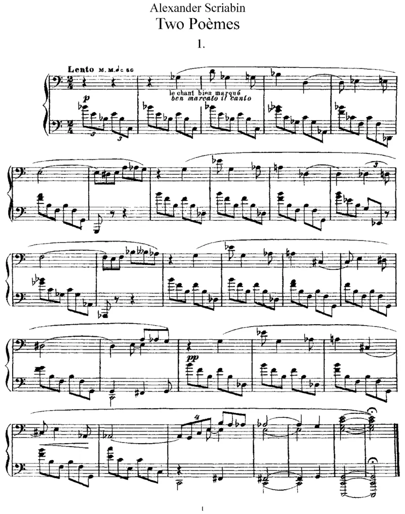 2Poemes,Op44_一万首著名钢琴曲谱哈农贝多芬合集视频教学电子版高清无水印可打印_1古典钢琴知名音乐家谱_斯克里亚宾钢琴谱全集_Poemes