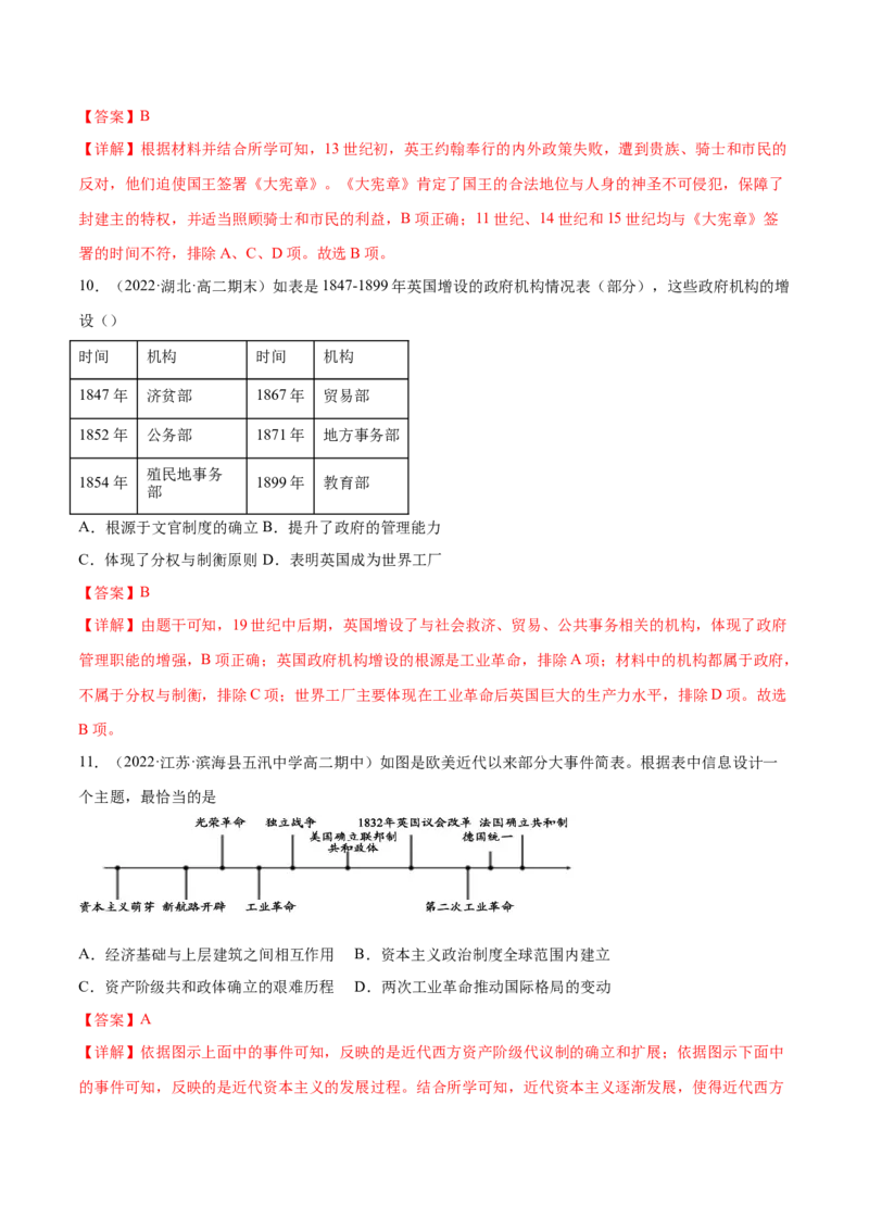 第一单元政治制度（B卷&middot;能力提升练）（解析版）_E015高中全科试卷_历史试题_选修1_1.单元测试_单元测试AB卷2023年