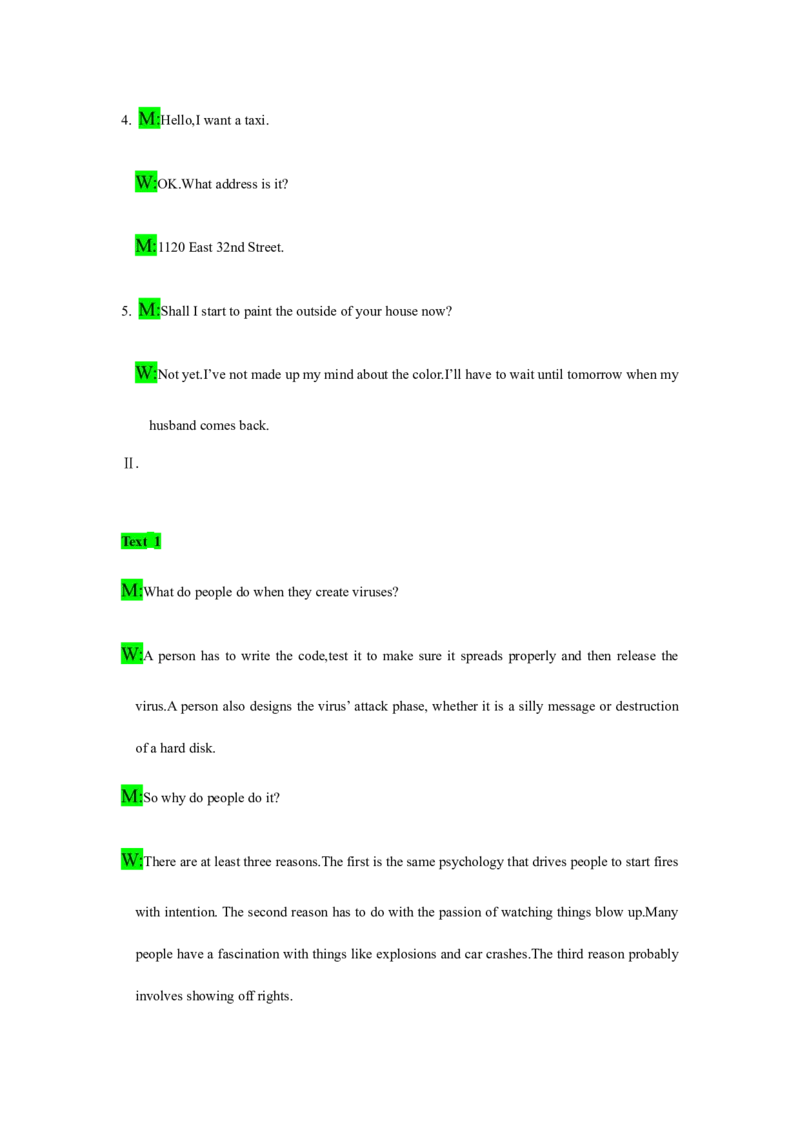 备考2024新高考英语听力(答案+文本)04_2024年5月_01按日期_1号_2024高考英语听力专题（80套模拟训练+历年真题）(附音频）_高考英语听力高分80套模拟训练_685