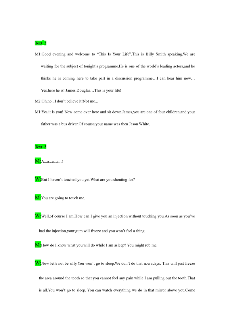 备考2024新高考英语听力(答案+文本)04_2024年5月_01按日期_1号_2024高考英语听力专题（80套模拟训练+历年真题）(附音频）_高考英语听力高分80套模拟训练_685
