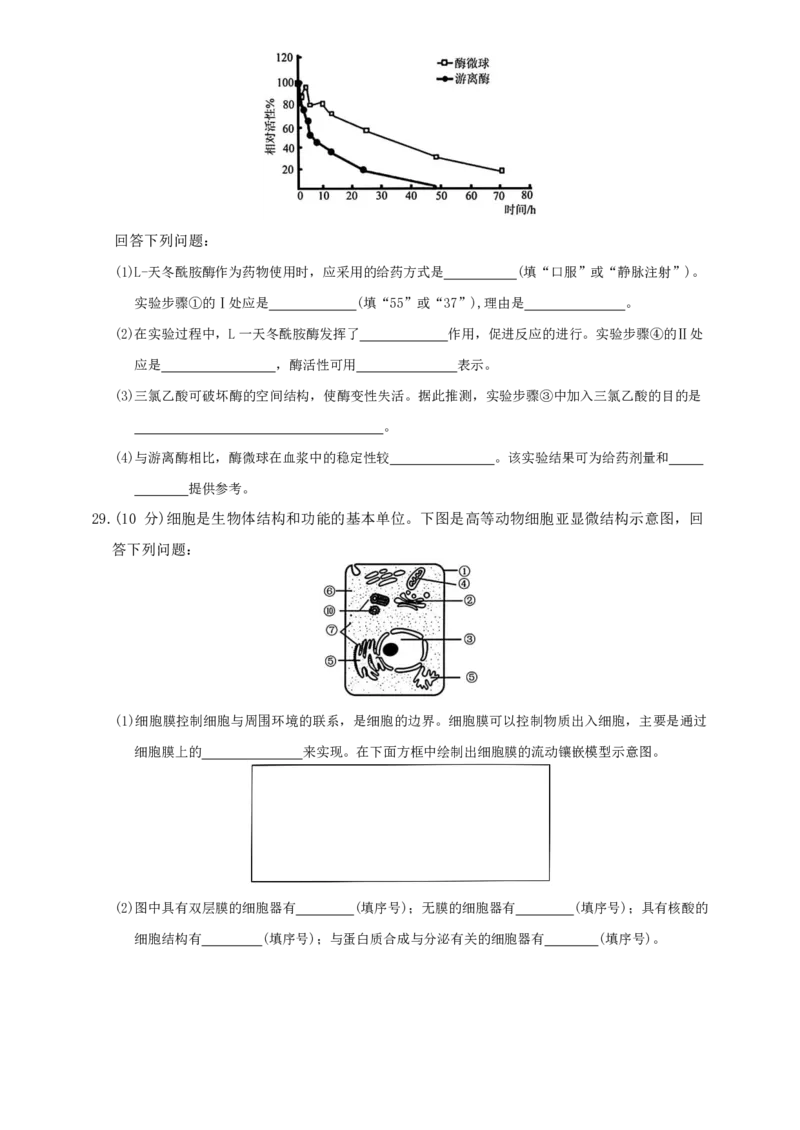 生物试题_2024-2025高一（7-7月题库）_2024年11月试卷_1124浙江省强基联盟2024-2025学年高一上学期11月联考