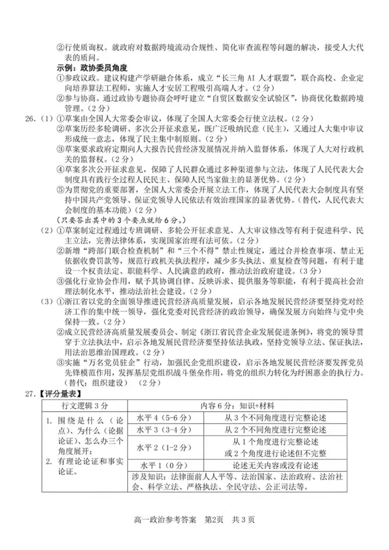 浙江省杭州地区（含周边）重点中学2024-2025学年高一下学期期中考试政治试卷(PDF版，含答案）_2024-2025高一（7-7月题库）_2025年05月试卷