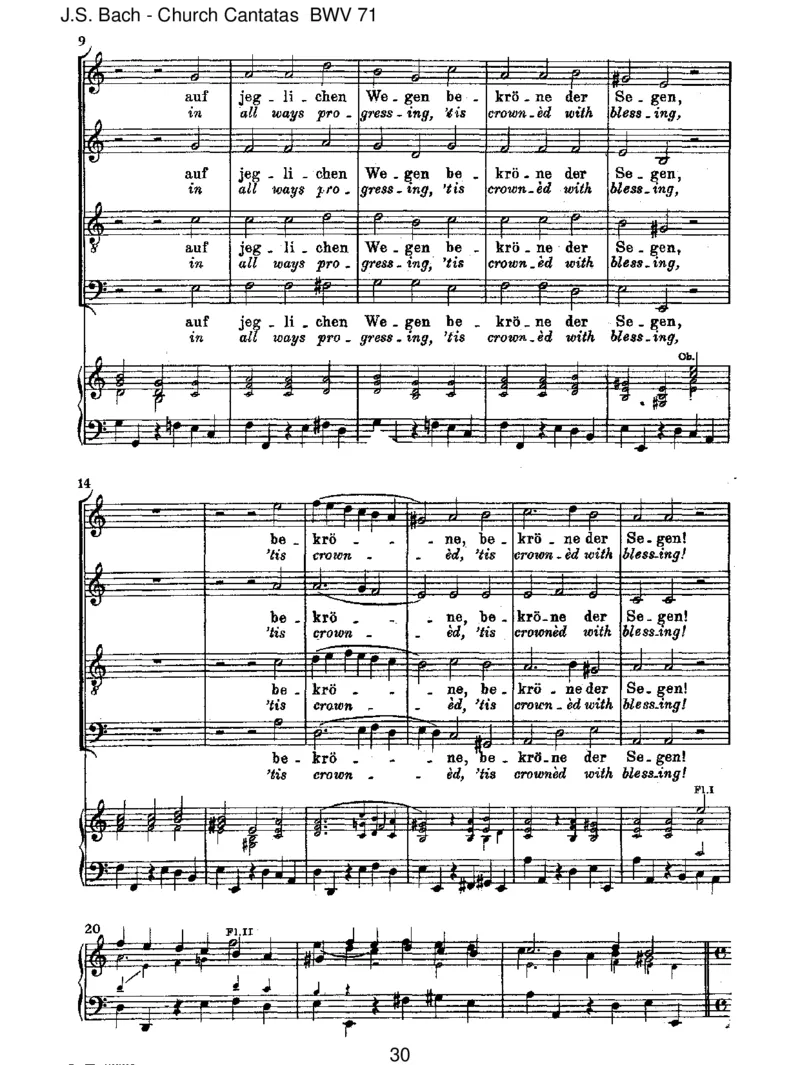 BWV71GottistmeinK_nig_一万首著名钢琴曲谱哈农贝多芬合集视频教学电子版高清无水印可打印_1古典钢琴知名音乐家谱_巴赫钢琴谱全集_J.S巴赫作品全集_JohannSebastianBach(1685-1750)巴赫