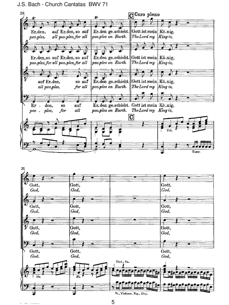 BWV71GottistmeinK_nig_一万首著名钢琴曲谱哈农贝多芬合集视频教学电子版高清无水印可打印_1古典钢琴知名音乐家谱_巴赫钢琴谱全集_J.S巴赫作品全集_JohannSebastianBach(1685-1750)巴赫