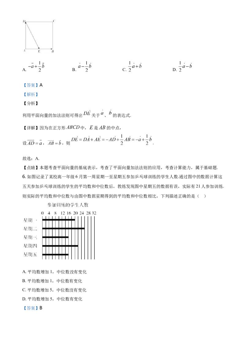 精品解析：北京市朝阳区高一下学期期末质量检测数学试题（解析版）_E015高中全科试卷_数学试题_必修2_04.期末试卷_真题试卷_精品解析：北京市朝阳区度高一下学期期末质量检测数学试题