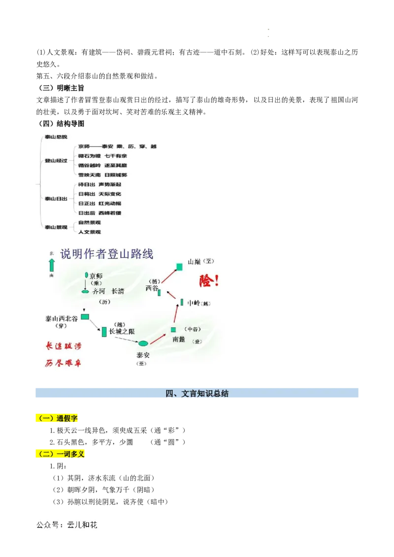 第04讲《登泰山记》新课预习讲义（原卷版）_2024-2025高一（7-7月题库）_2024年7月试卷_0708暑假自学课2024年初升高语文无忧衔接（统编版）