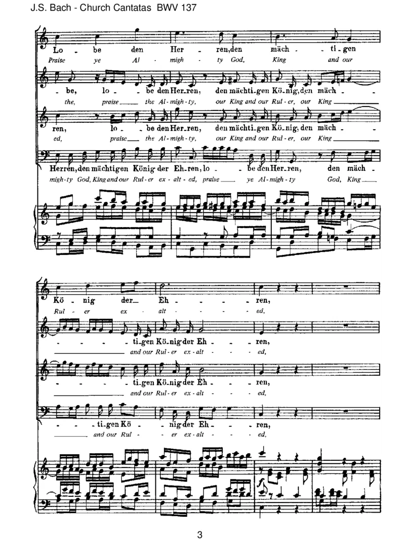 BWV137LobedenHerrn,denm_chtigenK_nigderEhren_一万首著名钢琴曲谱哈农贝多芬合集视频教学电子版高清无水印可打印_1古典钢琴知名音乐家谱_巴赫钢琴谱全集_J.S巴赫作品全集