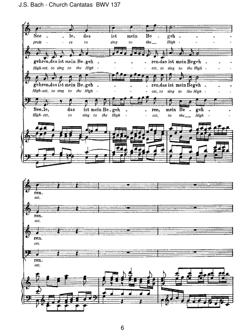 BWV137LobedenHerrn,denm_chtigenK_nigderEhren_一万首著名钢琴曲谱哈农贝多芬合集视频教学电子版高清无水印可打印_1古典钢琴知名音乐家谱_巴赫钢琴谱全集_J.S巴赫作品全集
