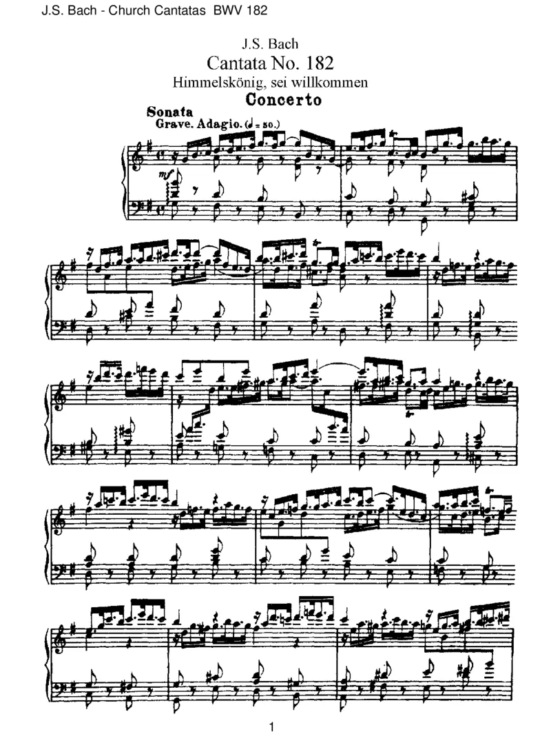 BWV182Himmelsk_nig,seiwilkommen_一万首著名钢琴曲谱哈农贝多芬合集视频教学电子版高清无水印可打印_1古典钢琴知名音乐家谱_巴赫钢琴谱全集_J.S巴赫作品全集_JohannSebastianBach(1685-1750)巴赫
