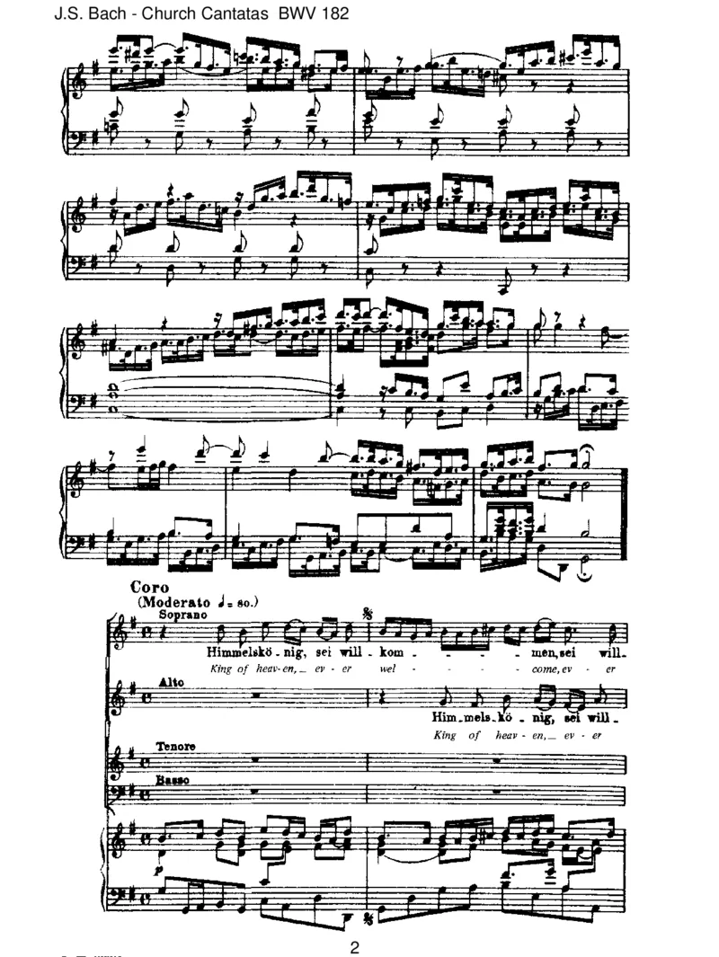 BWV182Himmelsk_nig,seiwilkommen_一万首著名钢琴曲谱哈农贝多芬合集视频教学电子版高清无水印可打印_1古典钢琴知名音乐家谱_巴赫钢琴谱全集_J.S巴赫作品全集_JohannSebastianBach(1685-1750)巴赫
