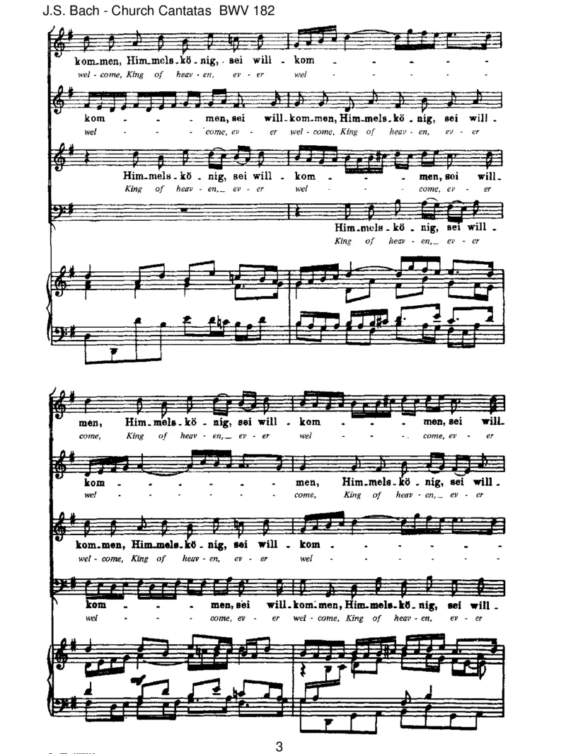 BWV182Himmelsk_nig,seiwilkommen_一万首著名钢琴曲谱哈农贝多芬合集视频教学电子版高清无水印可打印_1古典钢琴知名音乐家谱_巴赫钢琴谱全集_J.S巴赫作品全集_JohannSebastianBach(1685-1750)巴赫