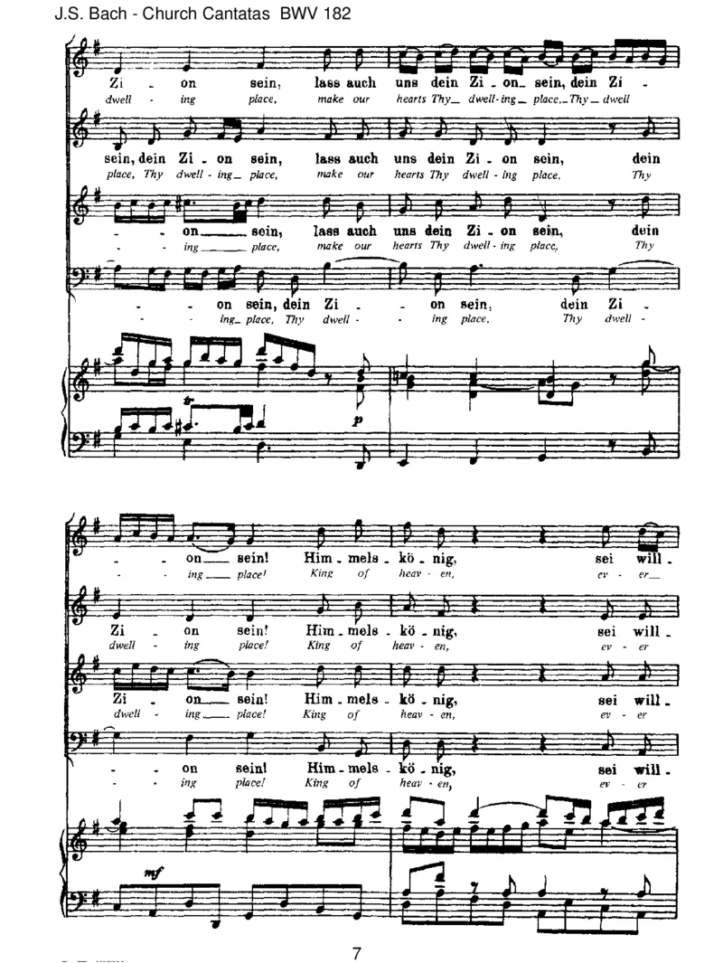 BWV182Himmelsk_nig,seiwilkommen_一万首著名钢琴曲谱哈农贝多芬合集视频教学电子版高清无水印可打印_1古典钢琴知名音乐家谱_巴赫钢琴谱全集_J.S巴赫作品全集_JohannSebastianBach(1685-1750)巴赫