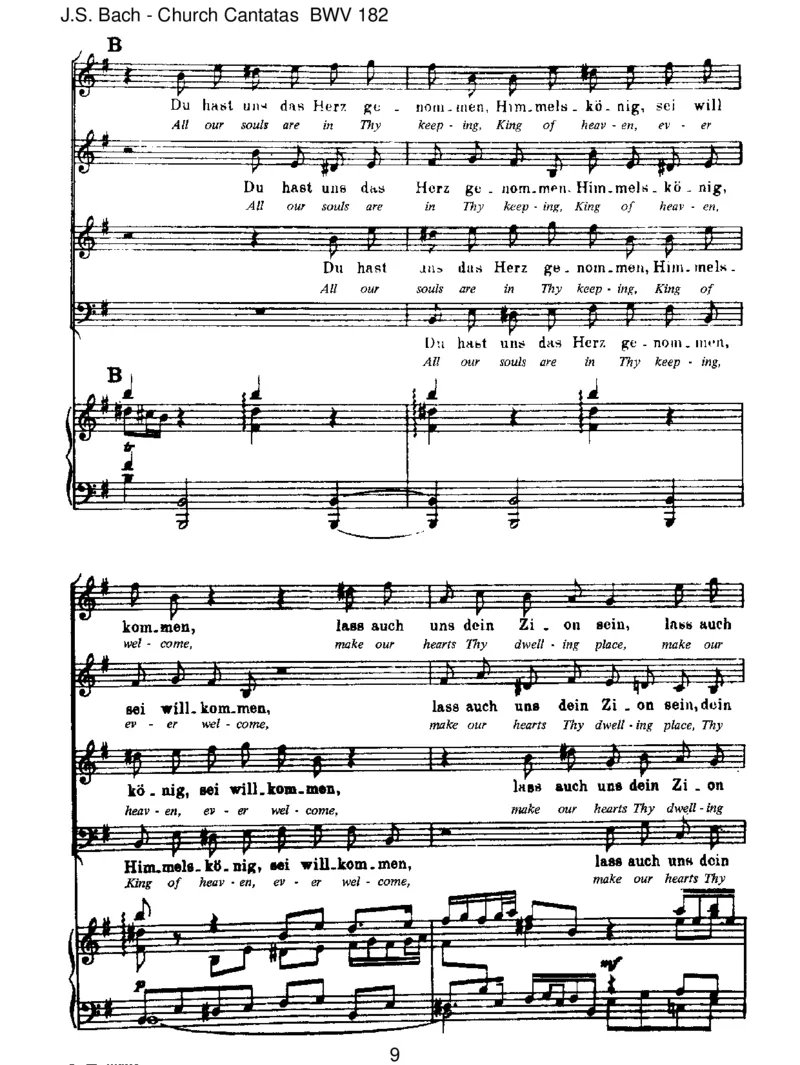 BWV182Himmelsk_nig,seiwilkommen_一万首著名钢琴曲谱哈农贝多芬合集视频教学电子版高清无水印可打印_1古典钢琴知名音乐家谱_巴赫钢琴谱全集_J.S巴赫作品全集_JohannSebastianBach(1685-1750)巴赫