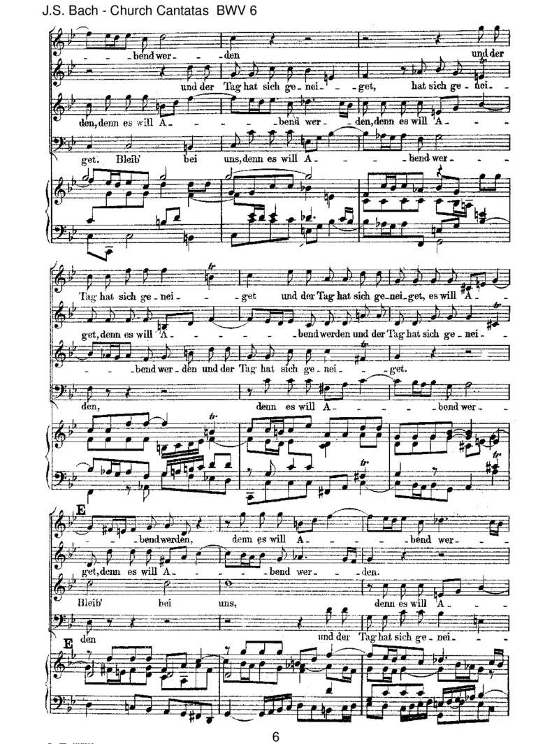 BWV6Bleibbeiuns,denneswillAbendwerden_一万首著名钢琴曲谱哈农贝多芬合集视频教学电子版高清无水印可打印_1古典钢琴知名音乐家谱_巴赫钢琴谱全集_J.S巴赫作品全集