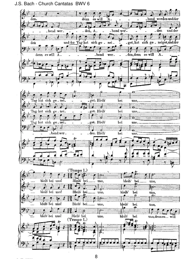 BWV6Bleibbeiuns,denneswillAbendwerden_一万首著名钢琴曲谱哈农贝多芬合集视频教学电子版高清无水印可打印_1古典钢琴知名音乐家谱_巴赫钢琴谱全集_J.S巴赫作品全集