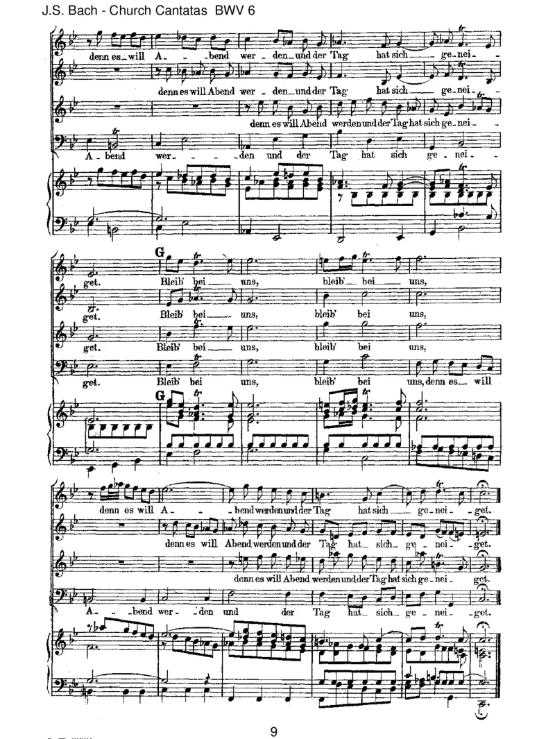 BWV6Bleibbeiuns,denneswillAbendwerden_一万首著名钢琴曲谱哈农贝多芬合集视频教学电子版高清无水印可打印_1古典钢琴知名音乐家谱_巴赫钢琴谱全集_J.S巴赫作品全集