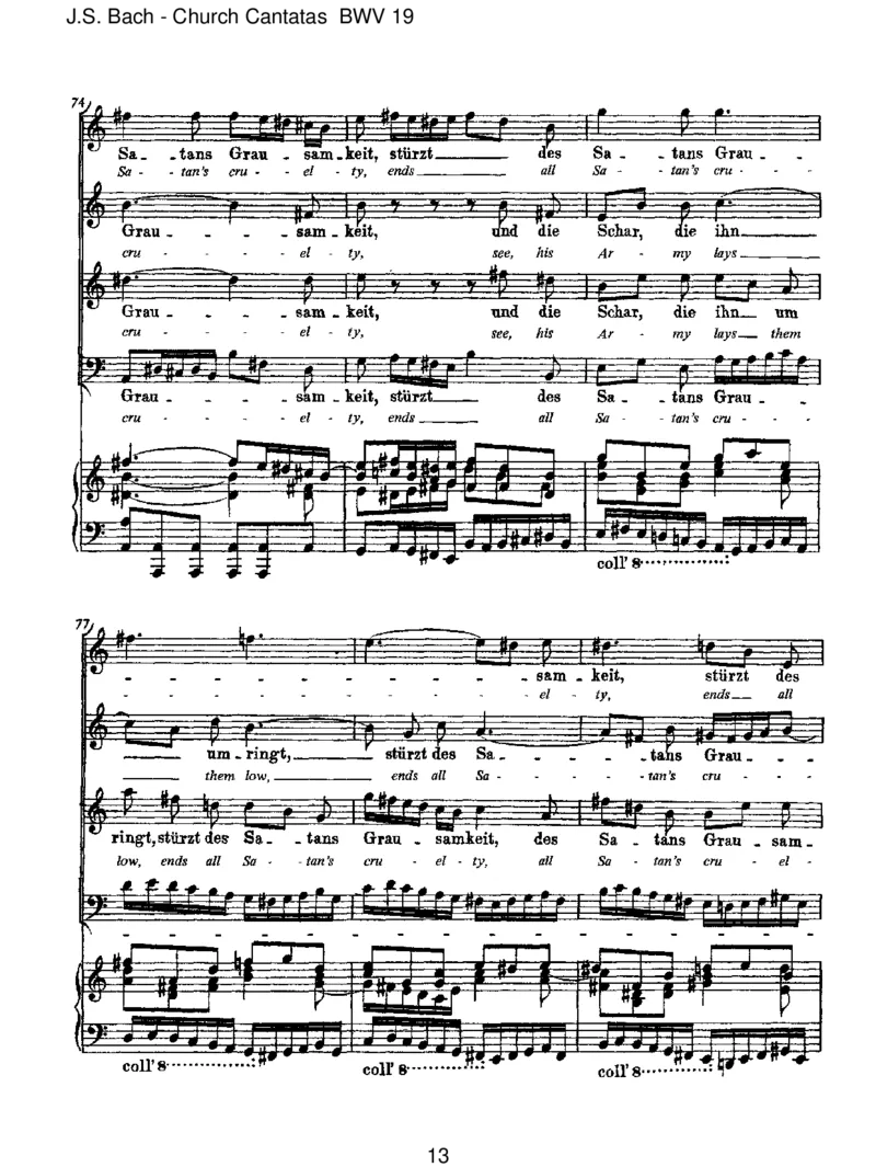 BWV19EserhubsicheinStreit(afterPicander)_一万首著名钢琴曲谱哈农贝多芬合集视频教学电子版高清无水印可打印_1古典钢琴知名音乐家谱_巴赫钢琴谱全集_J.S巴赫作品全集