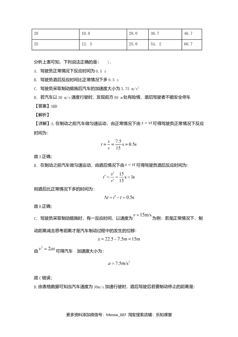 高一上学期期中考试物理试题Word版含解析07_E015高中全科试卷_物理试题_必修1_3.期中试卷