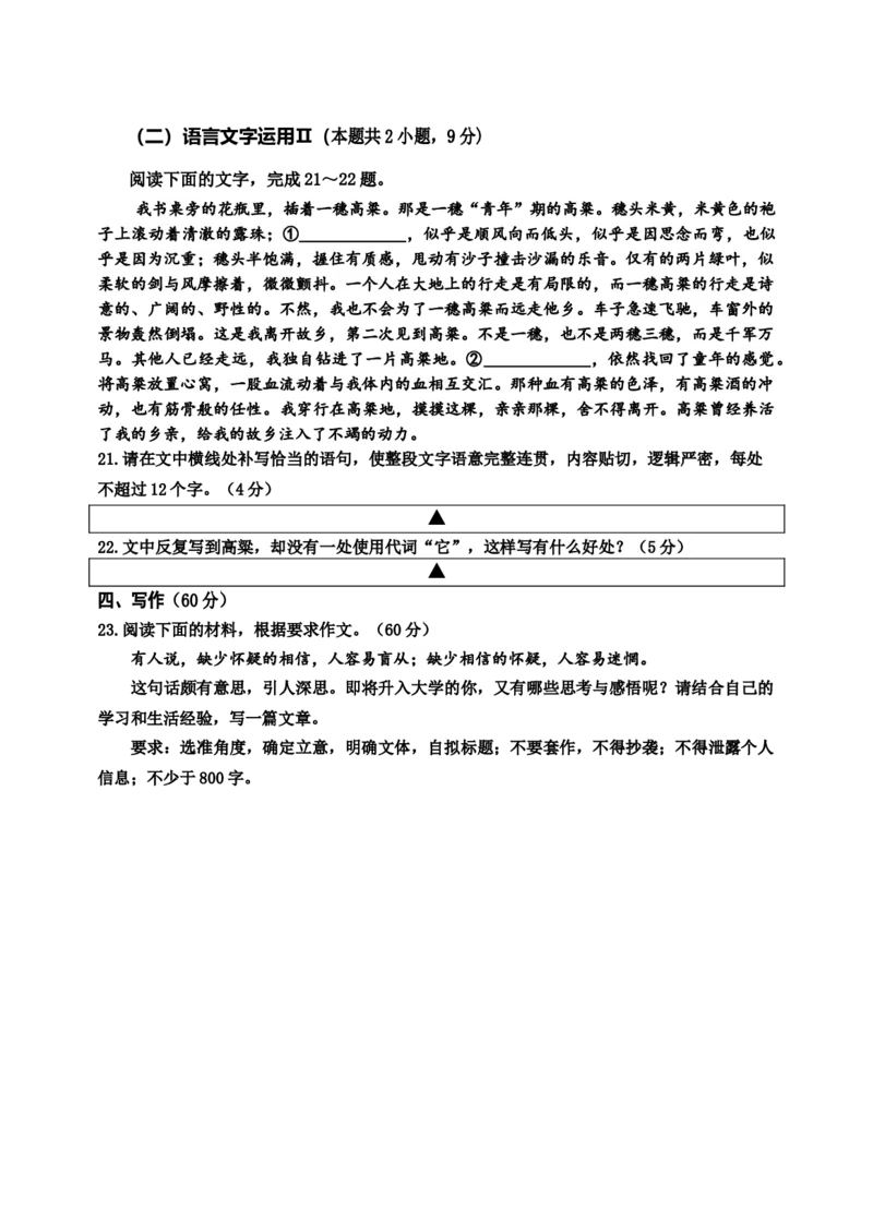 四川省射洪市2024届高三下学期5月高考模拟试题语文Word版含答案_2024年5月_01按日期_30号_2024届四川省射洪市高三下学期5月高考模拟试题