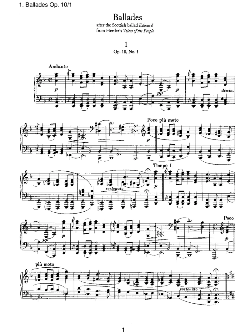 BalladesOp.10_1_一万首著名钢琴曲谱哈农贝多芬合集视频教学电子版高清无水印可打印_1古典钢琴知名音乐家谱_勃拉姆斯钢琴谱全集_III.ShorterWorks_FourBalladesOp.10